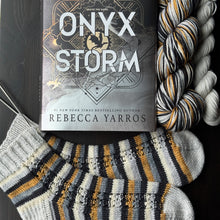 Load image into Gallery viewer, Book Inspired Dyed To Order - Self Striping Merino Nylon Sock