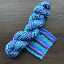 Load image into Gallery viewer, Forget Me Not - Self Striping Merino Nylon Sock