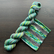 Load image into Gallery viewer, 50 Gram Mini - Glow Bug - Self Striping Merino Nylon Sock