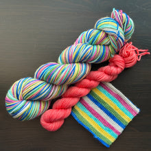 Load image into Gallery viewer, Goddess Of The Dead Self Striping Sock Set - Self Striping Merino Nylon Sock