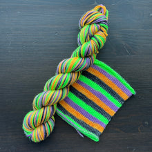 Load image into Gallery viewer, Trick Or Treat - Self Striping Merino Nylon Sock