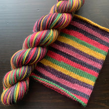 Load image into Gallery viewer, I Put A Spell On You - Self Striping Merino Nylon Sock & DK