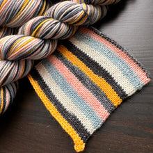 Load image into Gallery viewer, 50 Gram Mini - Let Sparks Fly - Self Striping Merino Nylon Sock