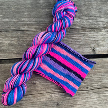 Load image into Gallery viewer, 50 Gram Mini - Deep Dive - Self Striping Merino Nylon Sock