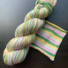 Load image into Gallery viewer, Lilies & Lily Pads - Self Striping Merino Nylon Sock & DK