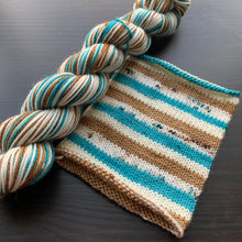 Load image into Gallery viewer, 50 Gram Mini - Aw Coconuts - Self Striping Merino Nylon Sock