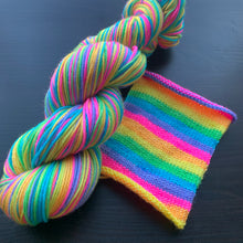 Load image into Gallery viewer, Wheel Of Colour - Self Striping Merino Nylon Sock & DK