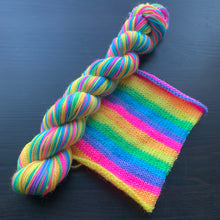 Load image into Gallery viewer, Wheel Of Colour - Self Striping Merino Nylon Sock & DK