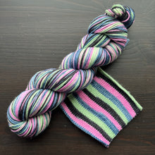 Load image into Gallery viewer, Monster Mash, Graveyard Smash - Self Striping Merino Nylon Sock &amp; DK
