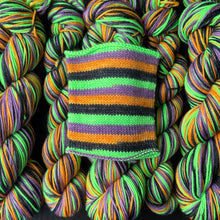 Load image into Gallery viewer, Trick Or Treat - Self Striping Merino Nylon Sock &amp; DK
