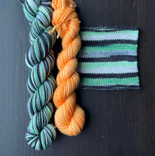 Load image into Gallery viewer, Science Is (Not) Magic &amp; Witchcraft - Self Striping Merino Nylon Sock
