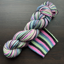 Load image into Gallery viewer, Monster Mash, Graveyard Smash - Self Striping Merino Nylon Sock &amp; DK
