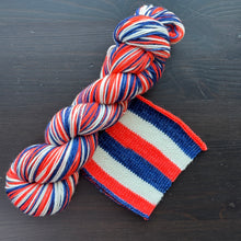 Load image into Gallery viewer, Let’s Go, Oilers! - Self Striping Merino Nylon Sock &amp; DK
