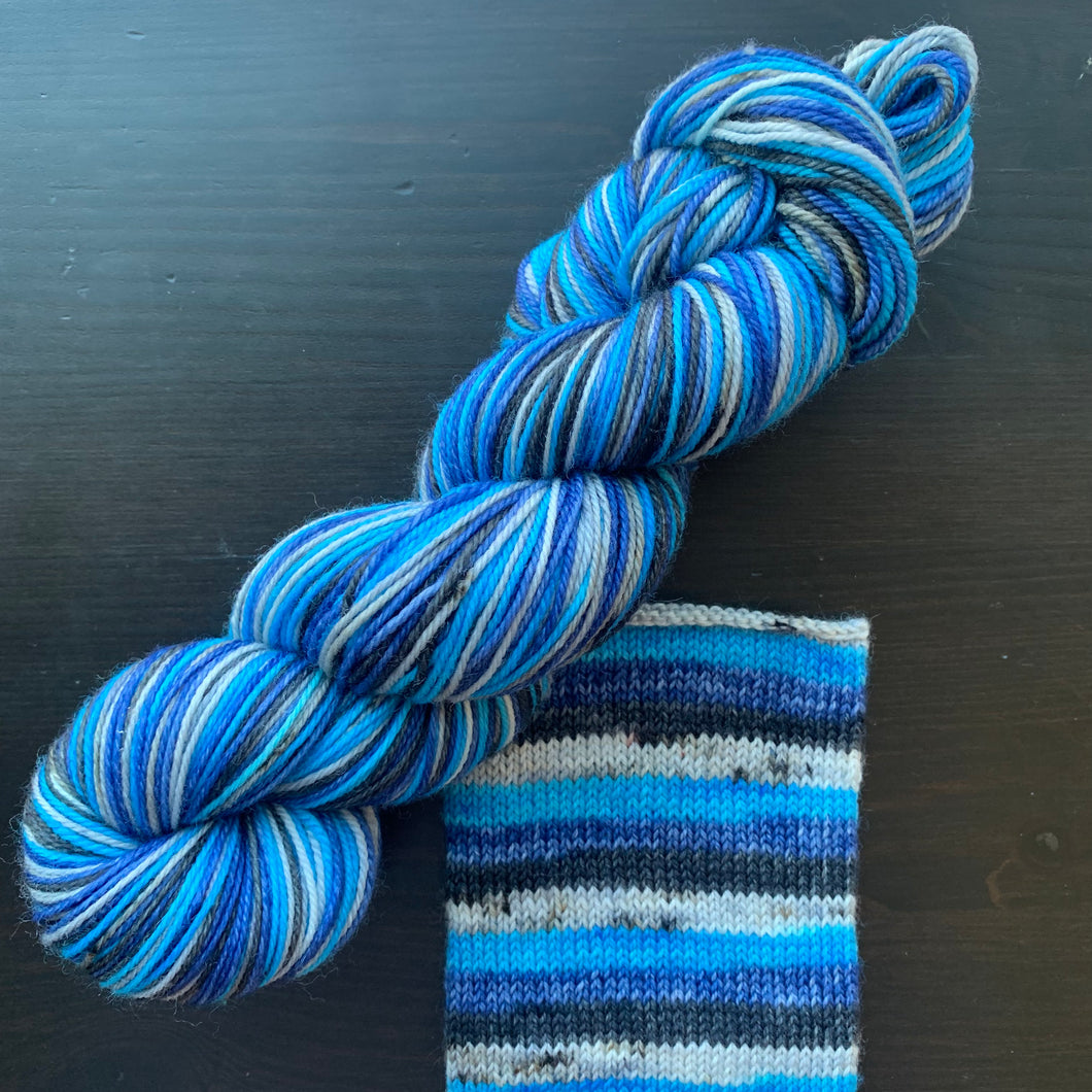 Winter Solstice - Self Striping Merino Nylon Sock