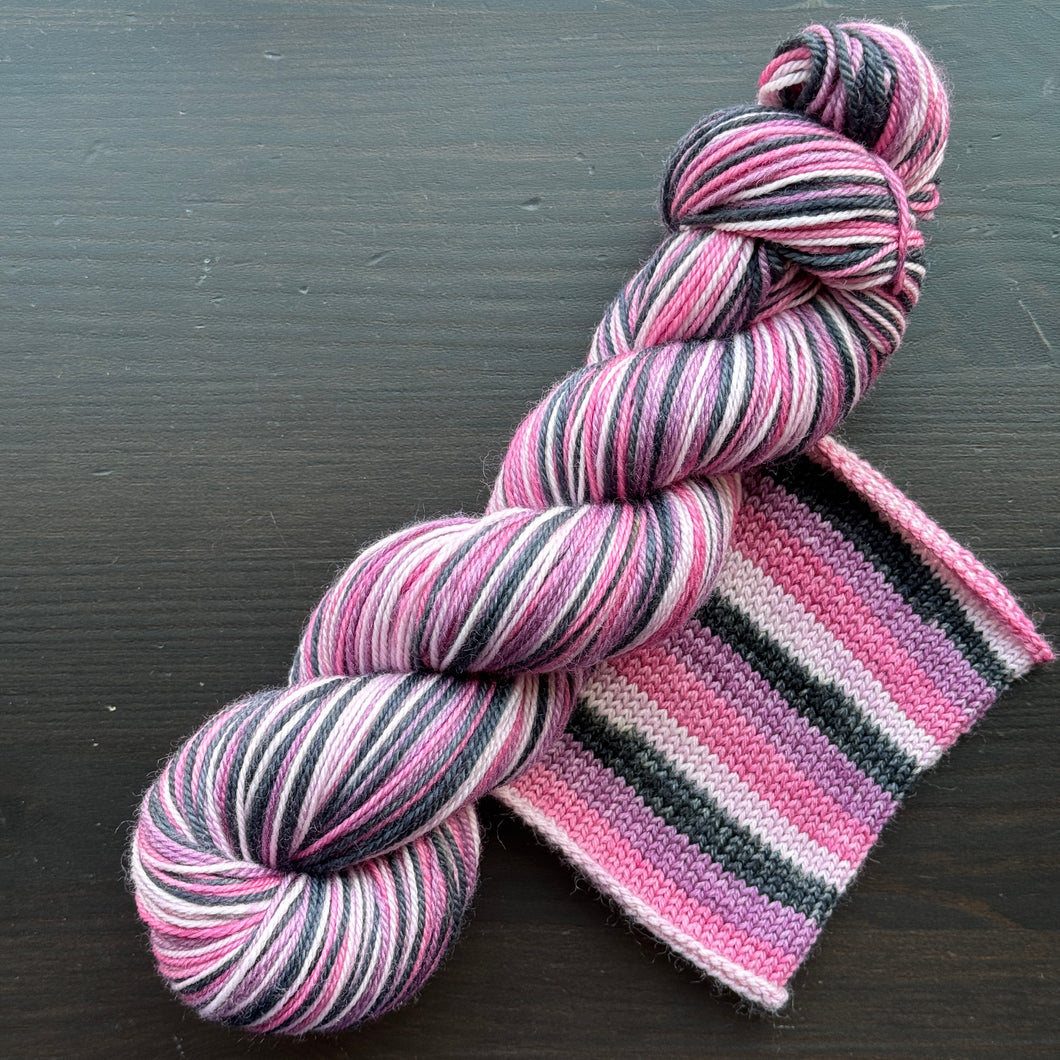Pretty Pink - Self Striping Merino Nylon Sock