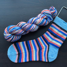 Load image into Gallery viewer, Beauty &amp; Danger - Self Striping Merino Nylon Sock &amp; DK
