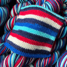 Load image into Gallery viewer, Let’s Go, Blue Jays! - Self Striping Merino Nylon Sock &amp; DK
