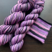 Load image into Gallery viewer, 50 Gram Mini - I Lilac You A Lot - Self Striping Merino Nylon Sock
