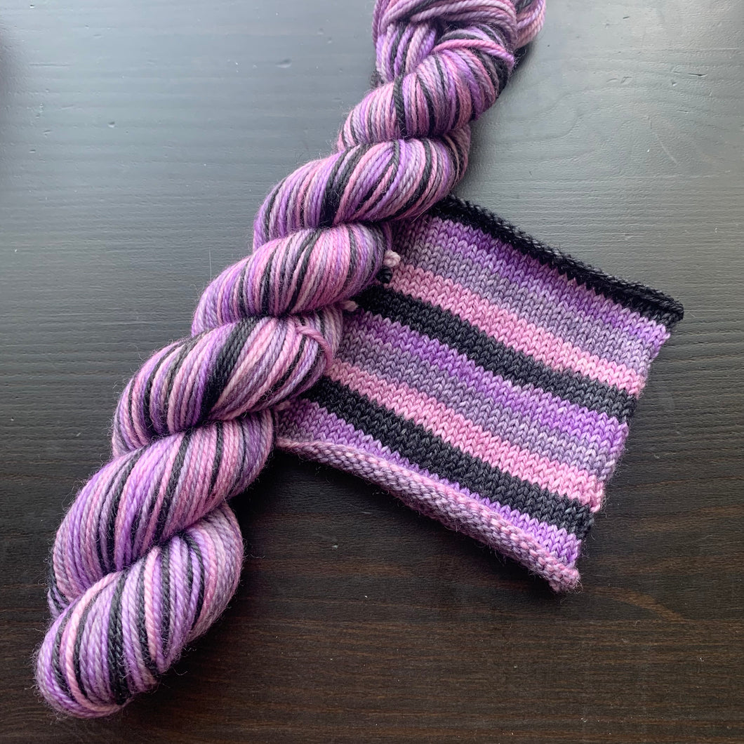 50 Gram Mini - I Lilac You A Lot - Self Striping Merino Nylon Sock