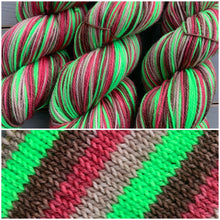 Load image into Gallery viewer, Dyed To Order - Self Striping Merino Nylon Sock
